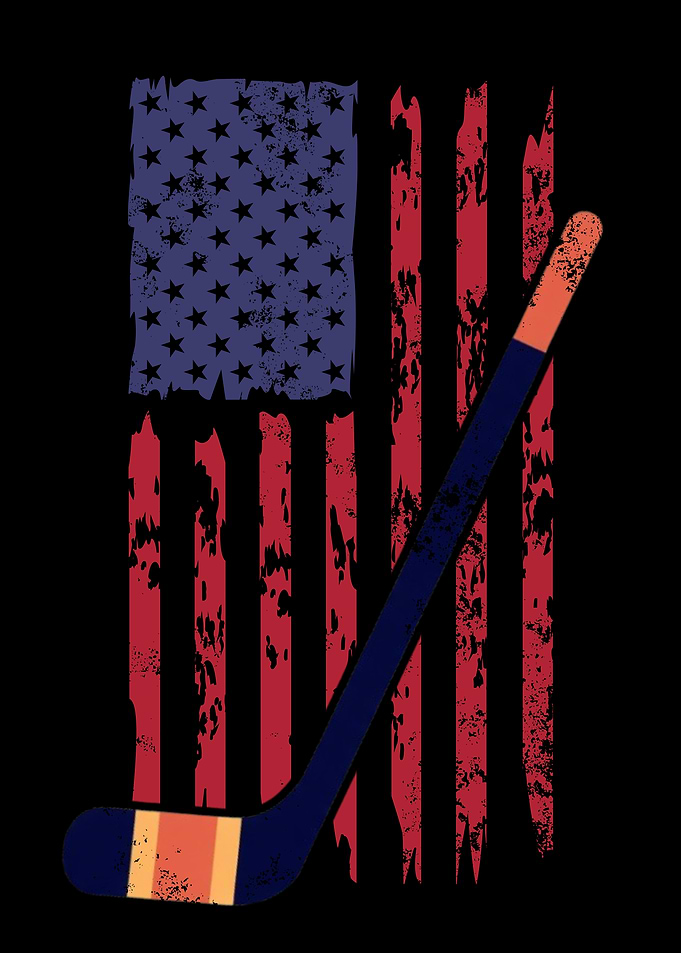 American Flag Hockey Stick Graphic