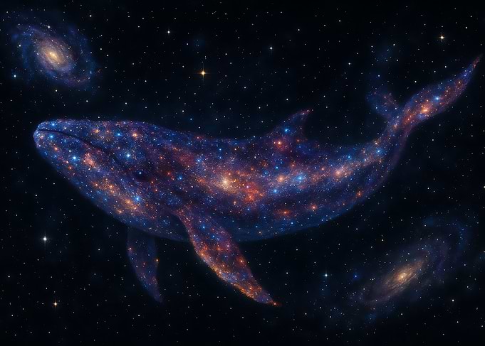 Cosmic Whale in Starry Space