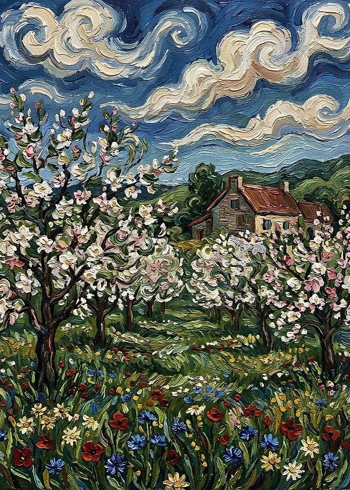 Blossoming Orchard Painting