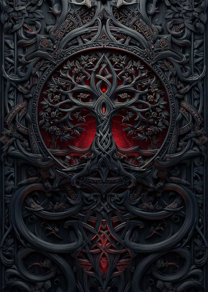 Dark Tree of Life Carving