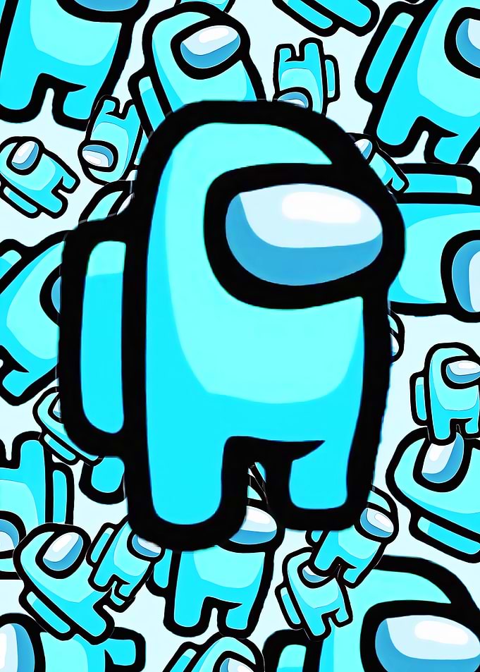 Among Us Characters Pattern - Light Blue