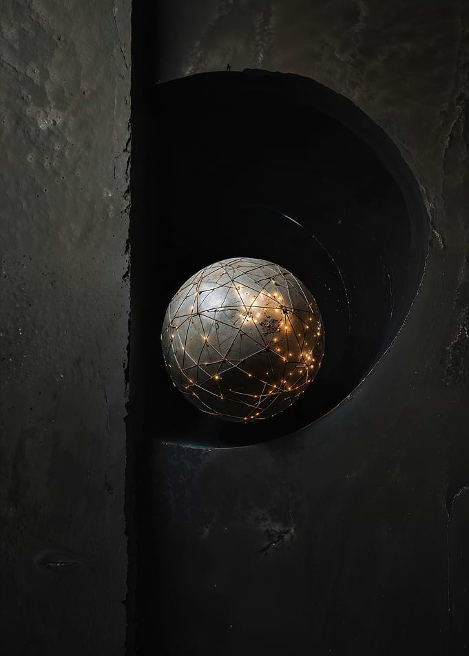 Glowing Atlas in Dark Recess