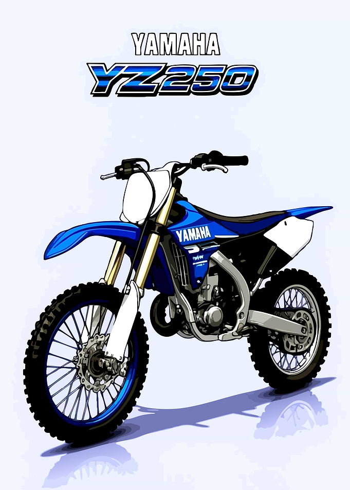 Yamaha YZ250 Motorcycle Illustration