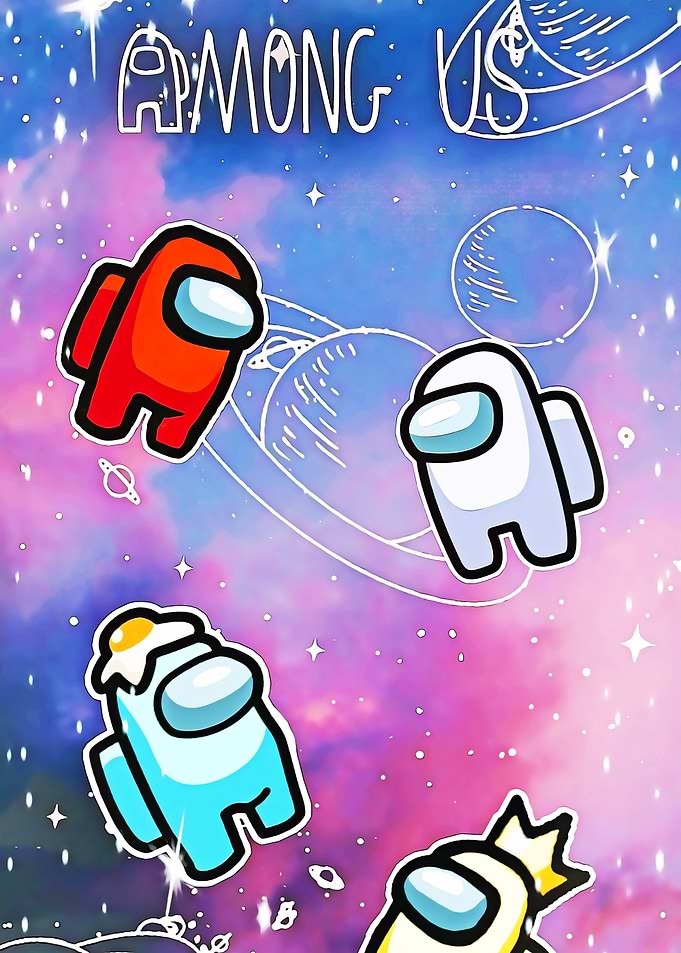 Among Us characters in space