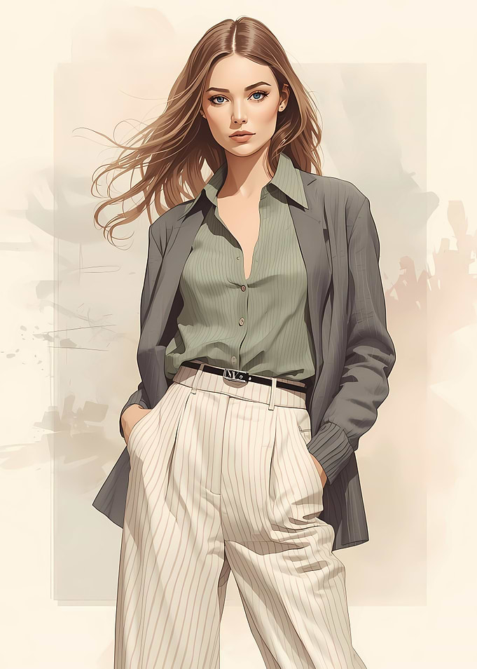 Fashionable Woman in Business Casual Attire