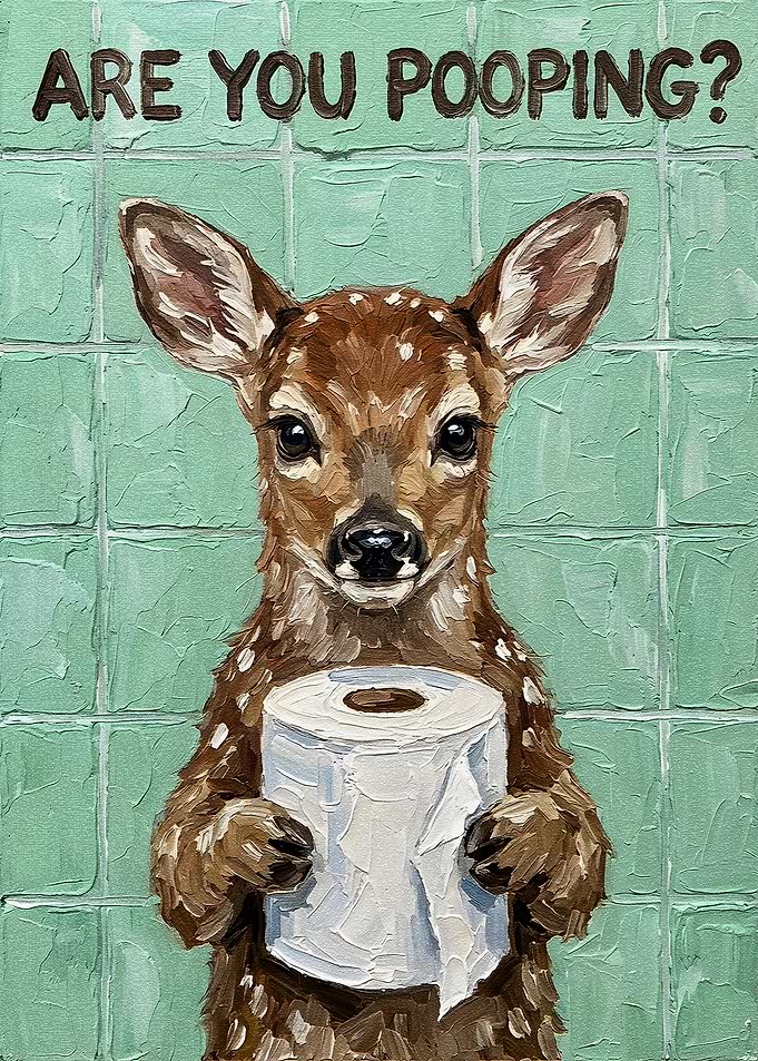 Are You Pooping? Deer with Toilet Paper