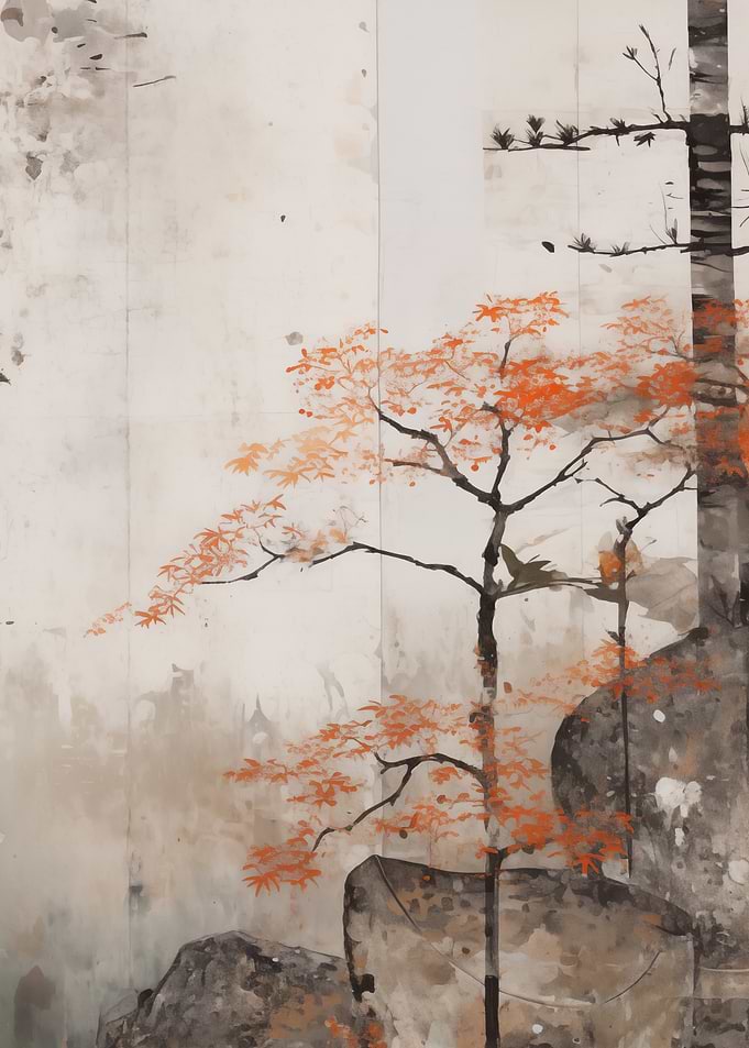 Autumn Trees and Rocks