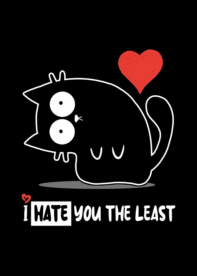 I Hate You The Least - Funny Valentine Cat