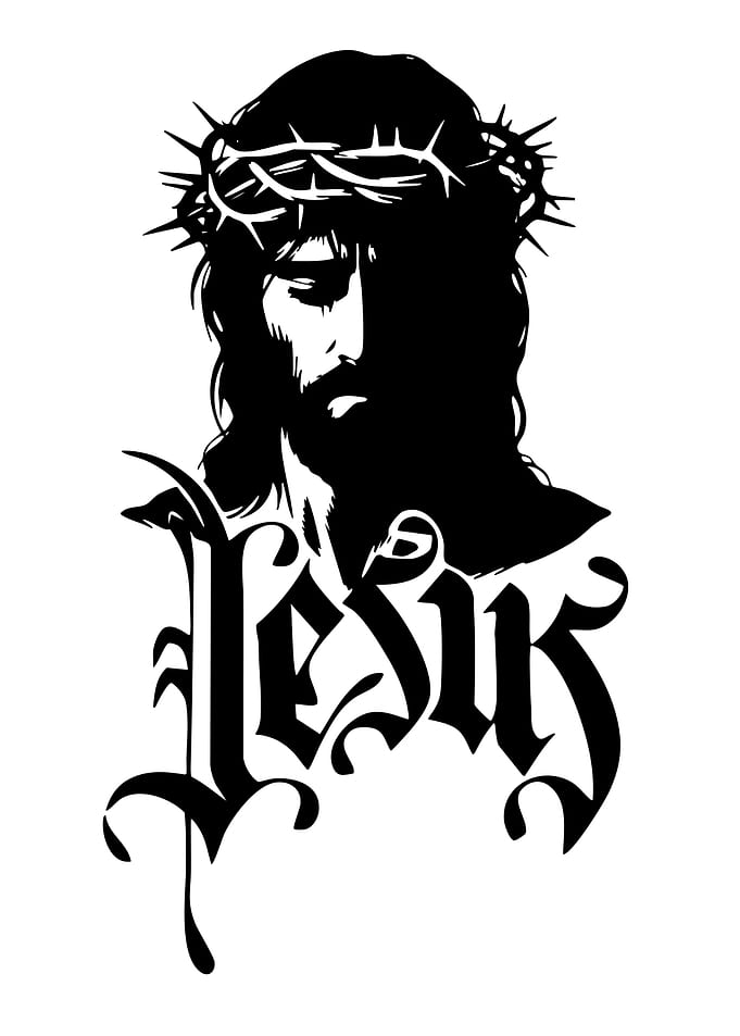 Jesus Christ Portrait with Crown of Thorns