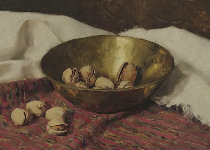 Still Life with Pistachios and Bowl