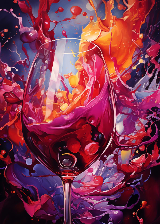 Wine Glass with Splashes