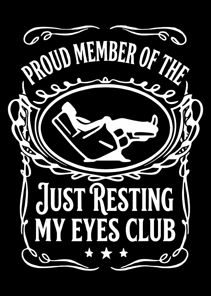 Just Resting My Eyes Club Poster, Funny Recliner Wall Art, Vintage Humor Home Decor Print