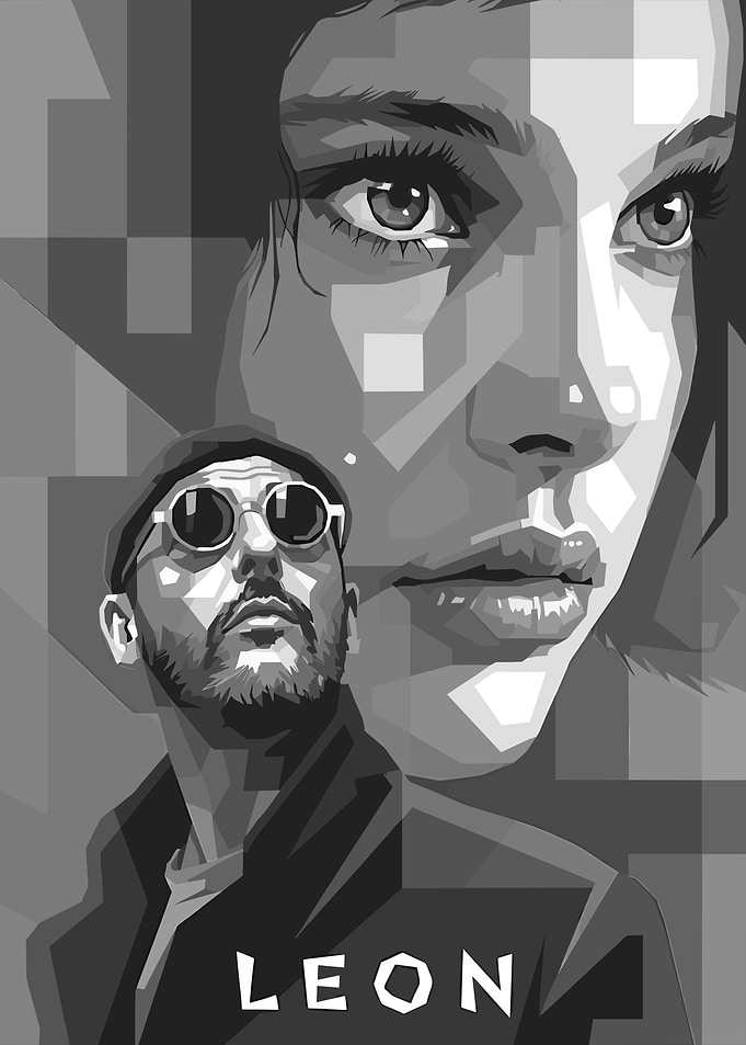 Leon: The Professional - Grayscale Portrait