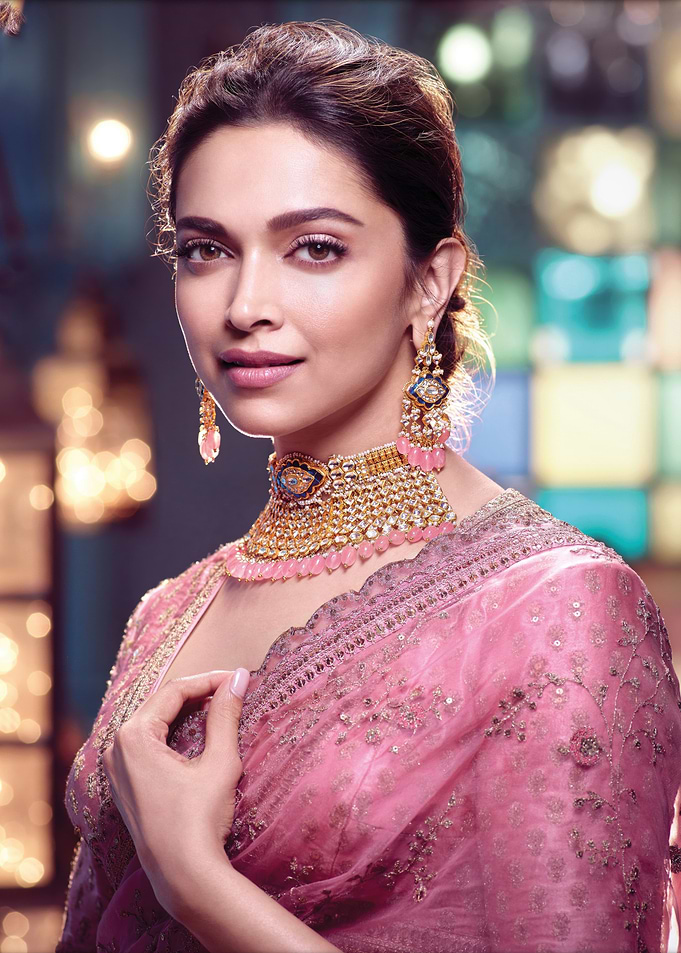 Deepika Padukone in Pink Saree