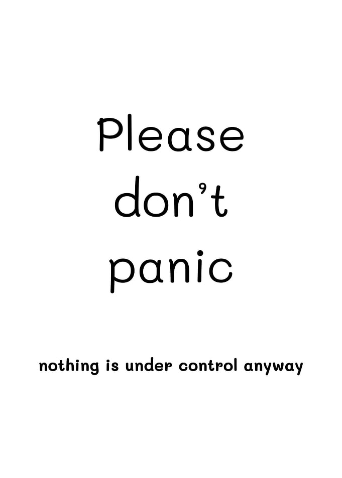 Please don't panic text art