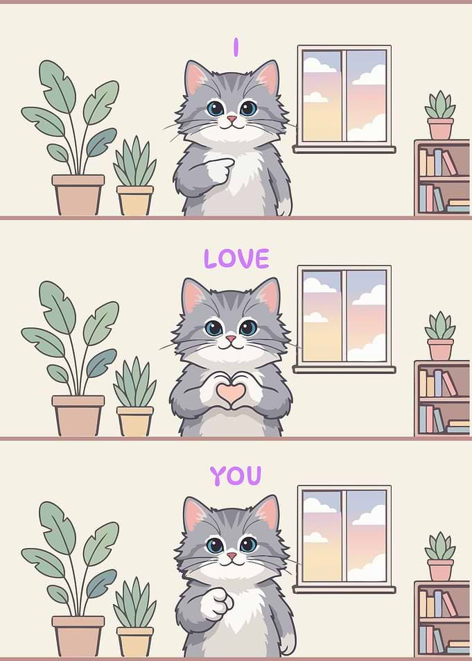 Cute Cat Love Message