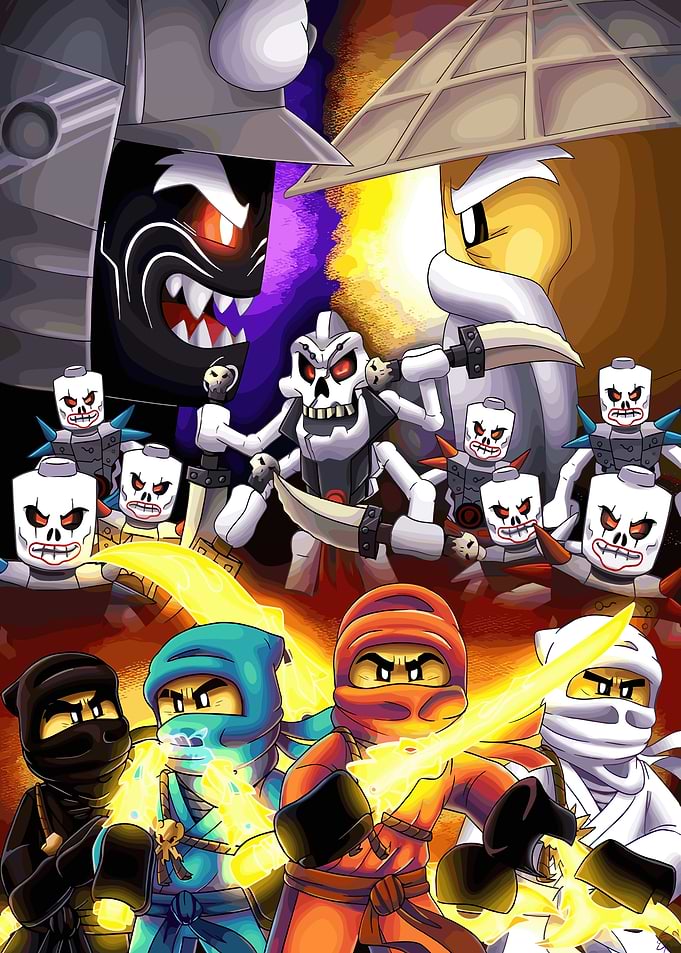 Ninjago Cartoon Battle Scene