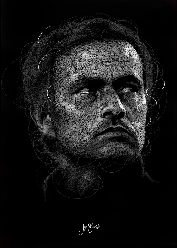 Jose Mourinho Scribble Portrait