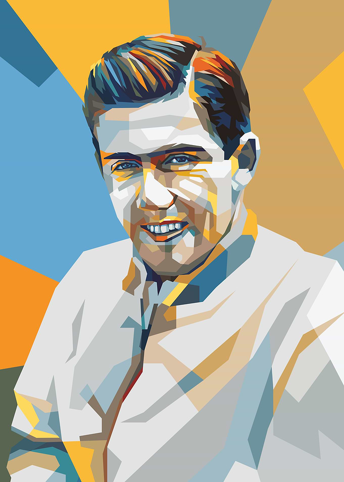 Pop Art Portrait of Ken Rosewall