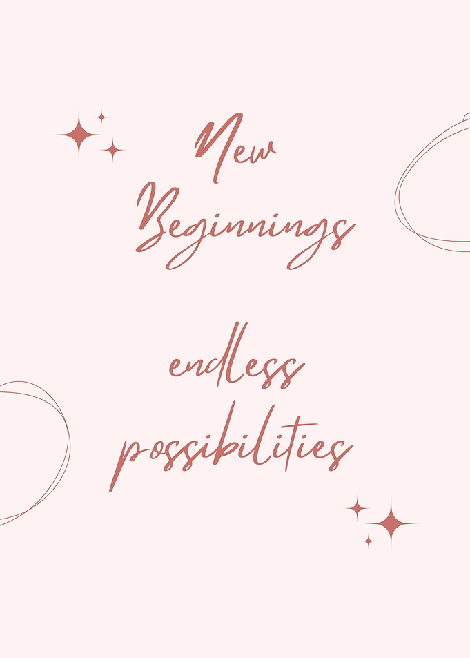 New Beginnings, Endless Possibilities, minimalist inspirational quote