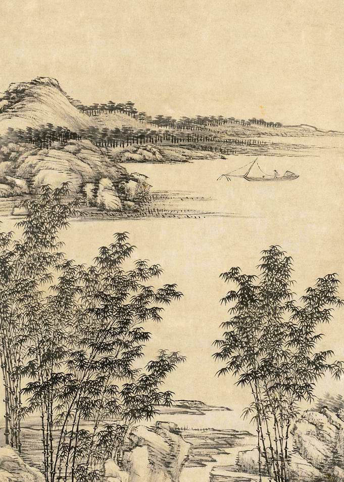 Chinese Lake Landscape Painting Wang Hui