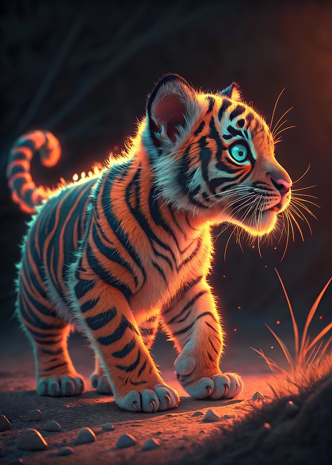 Cute Tiger Cub Portrait