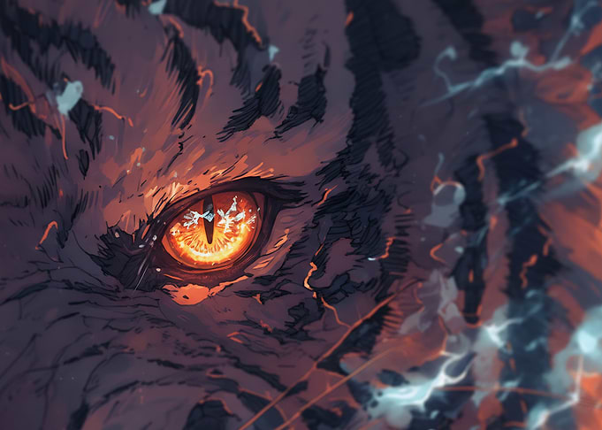 Fiery Tiger Eye Digital Art