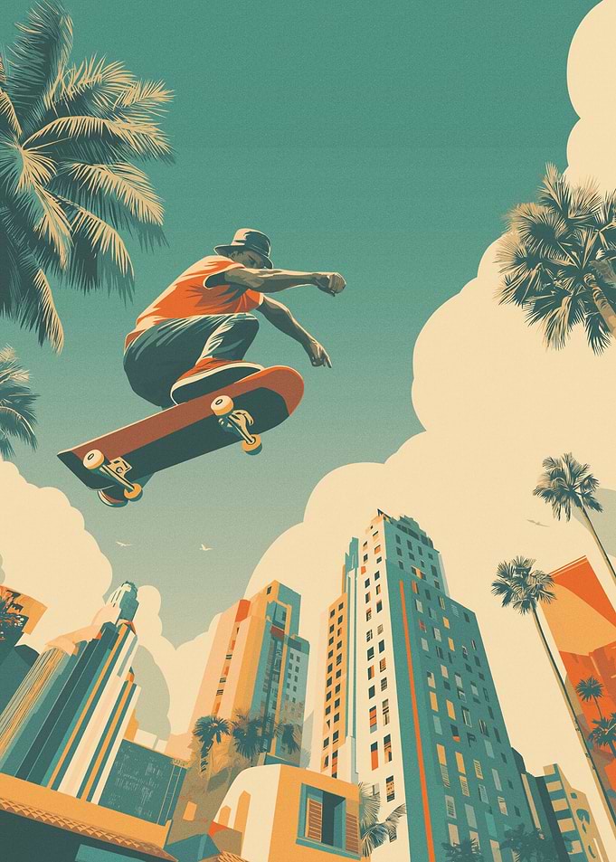 Skateboarder in the City