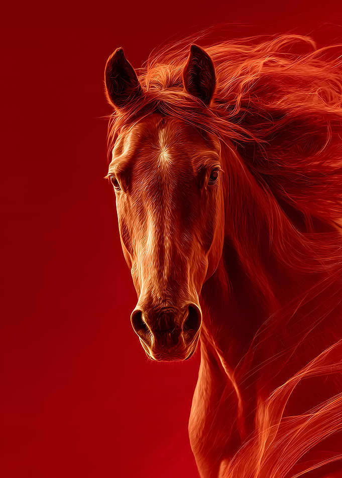 Red Horse Portrait