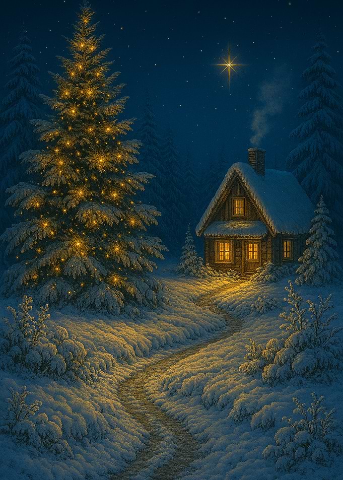 Christmas Cabin in Winter Wonderland