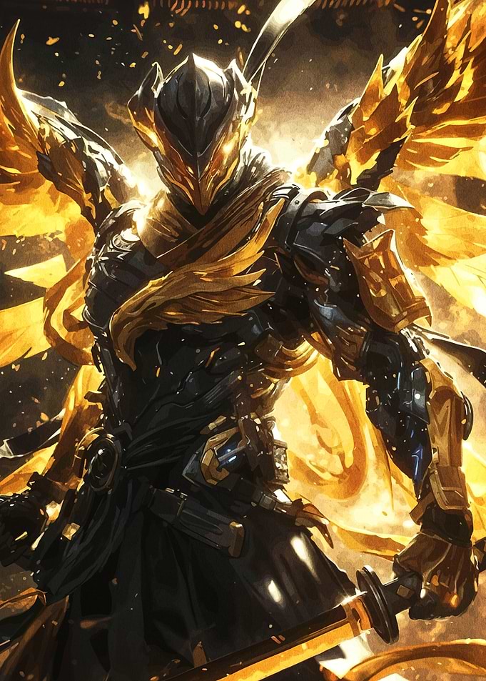 Golden Armored Warrior with Sword