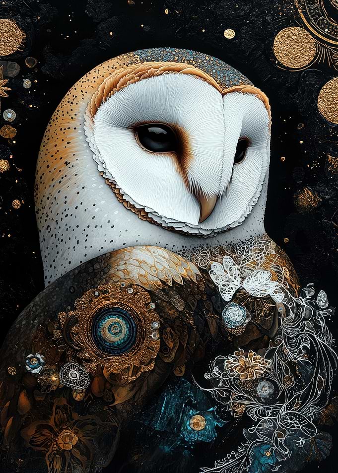 Ornate Barn Owl Portrait