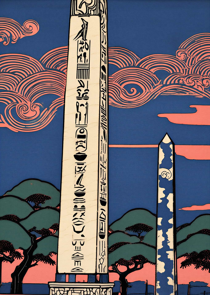 Egyptian Obelisks Art Deco Style