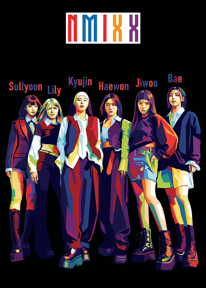 NMIXX Group Portrait Pop Art