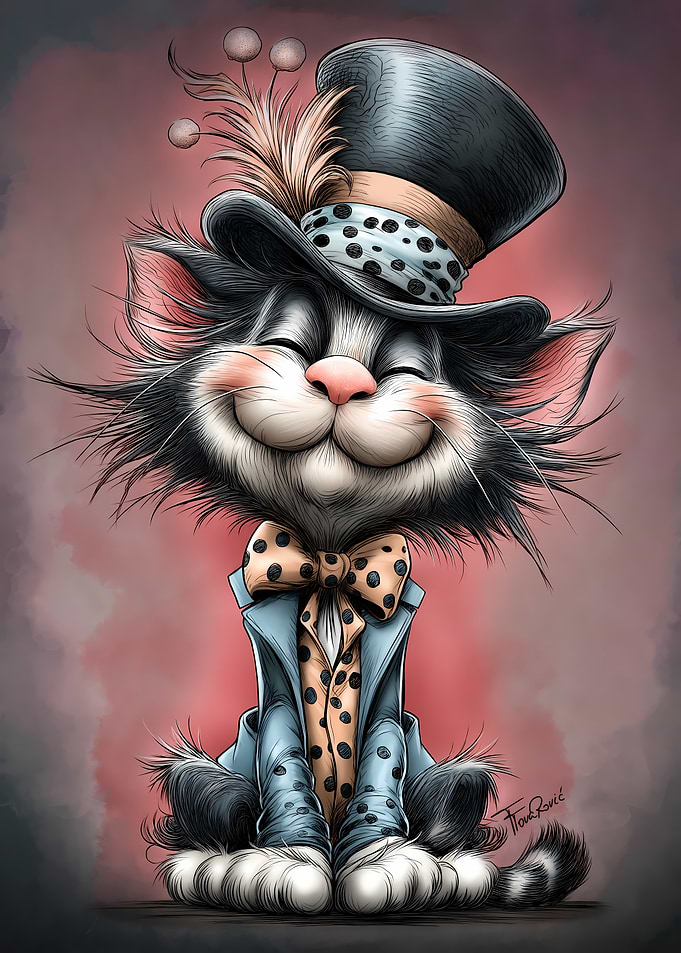 Cat in Top Hat and Suit
