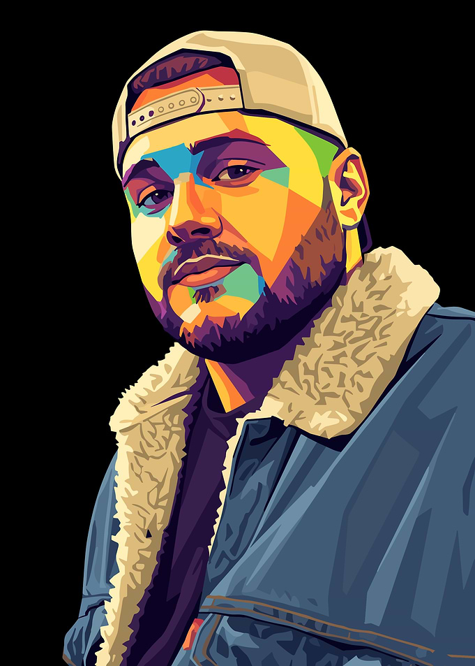 Zach Bryan Colorful Portrait