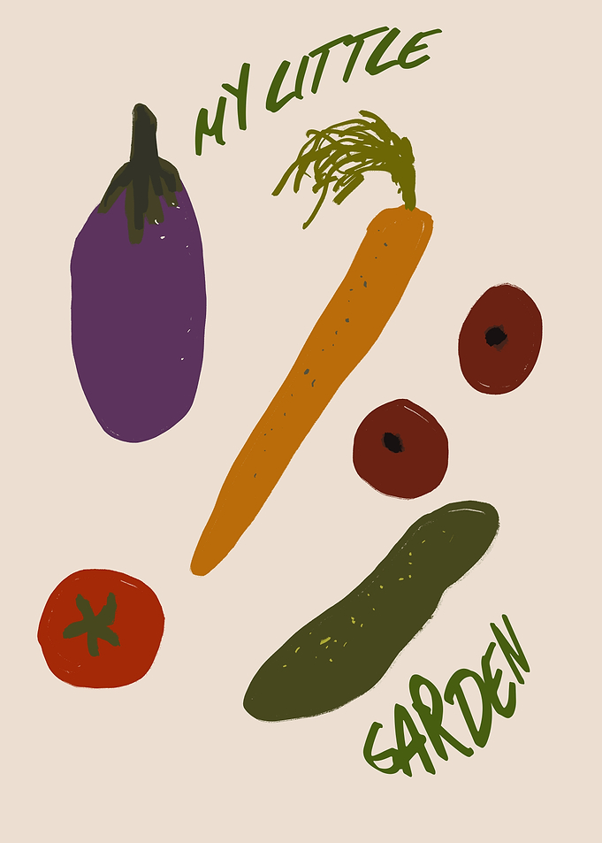 My Little Garden Vegetable Illustration
