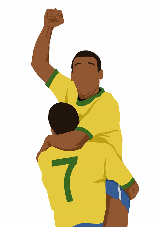 Pele The King of Football Iconic Celebration - Minimalist Brazil Legend Art
