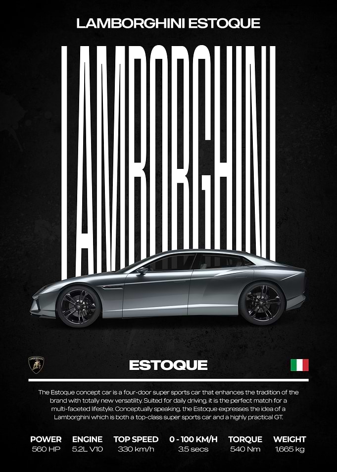 Lamborghini Estoque Concept Car Poster