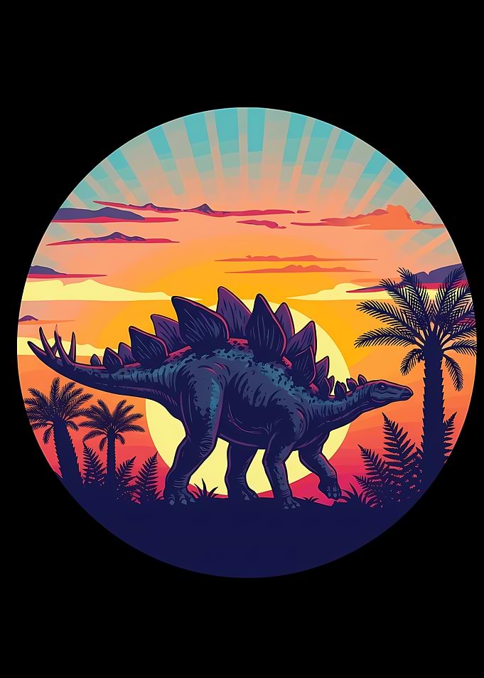 Stegosaurus at Sunset