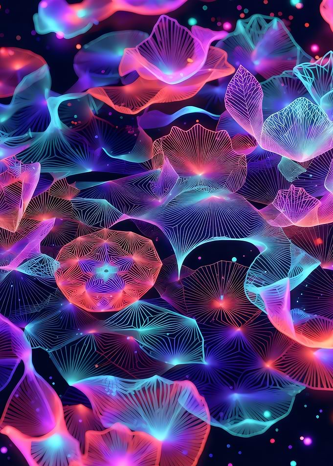 Neon Floral Pattern