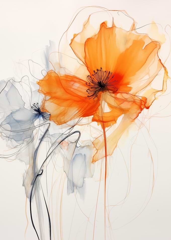 Abstract Floral Watercolor
