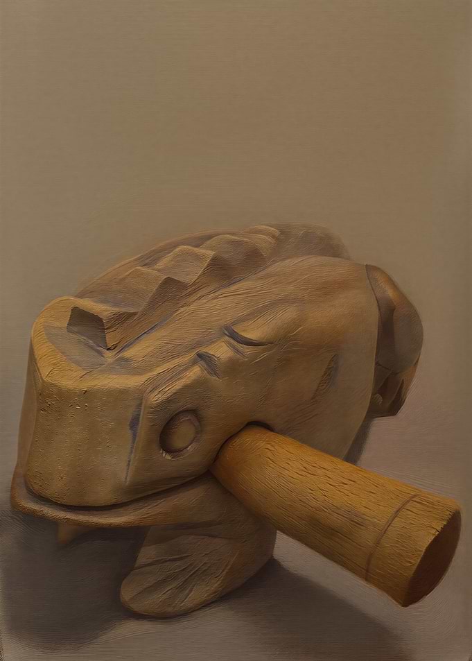 Wooden Frog Guiro Musical Instrument