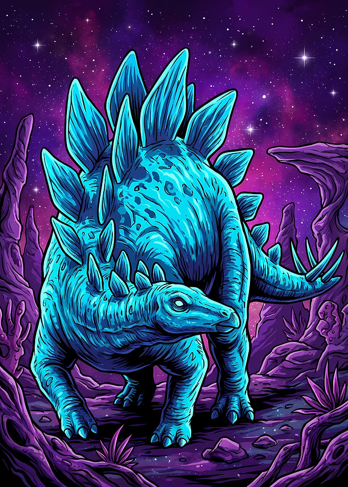 Stegosaurus in a cosmic landscape