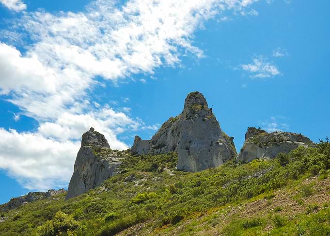 Photography of Rocky Mountain Landscape with Blue Sky in the Alpilles in Provence in France