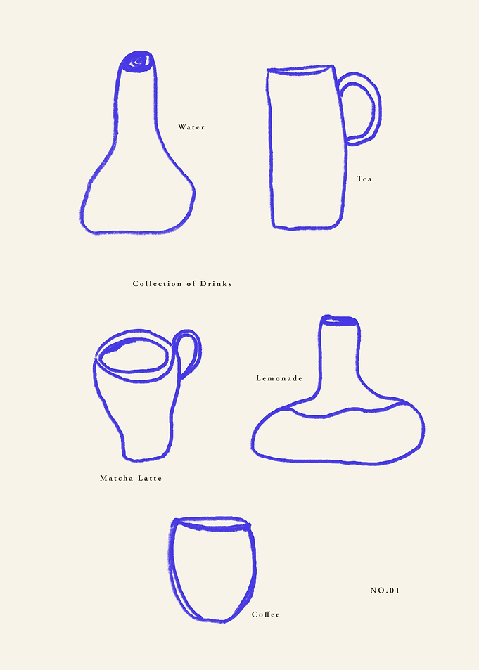 Drinks Collection Line Art Illustration