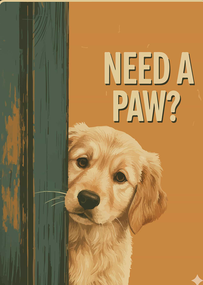 Need a Paw? Cute Dog Poster