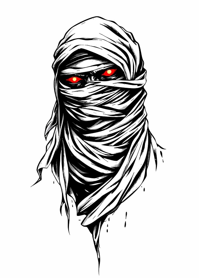 Mummy with Glowing Red Eyes