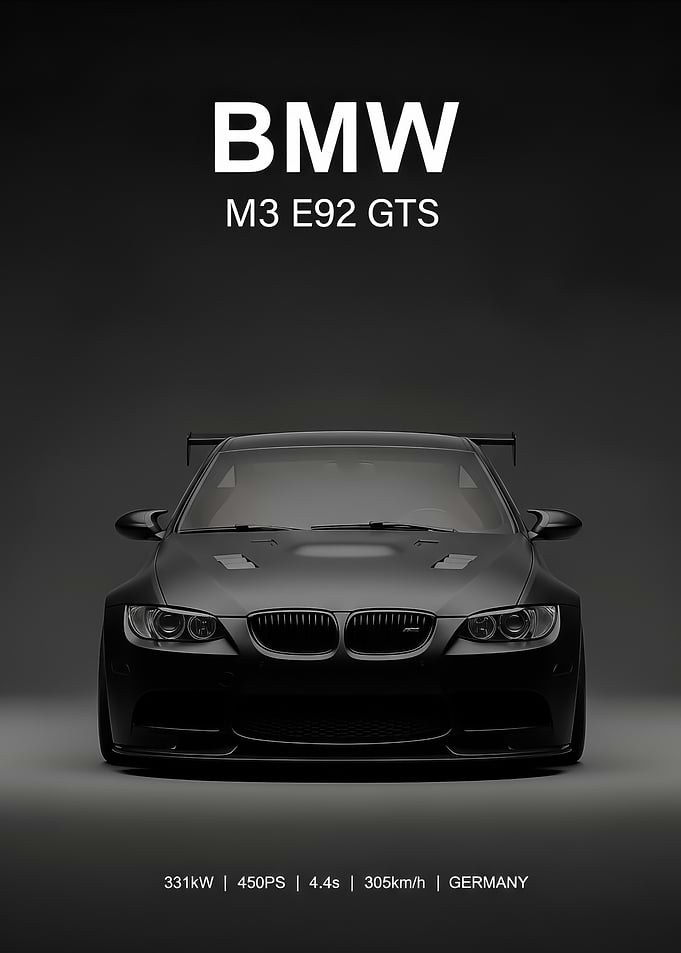 BMW M3 E92 GTS Car Portrait