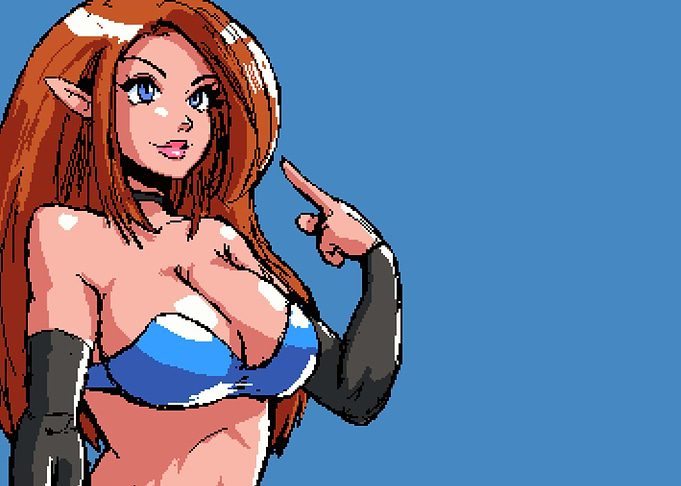 Pixel Art Elf Girl Portrait